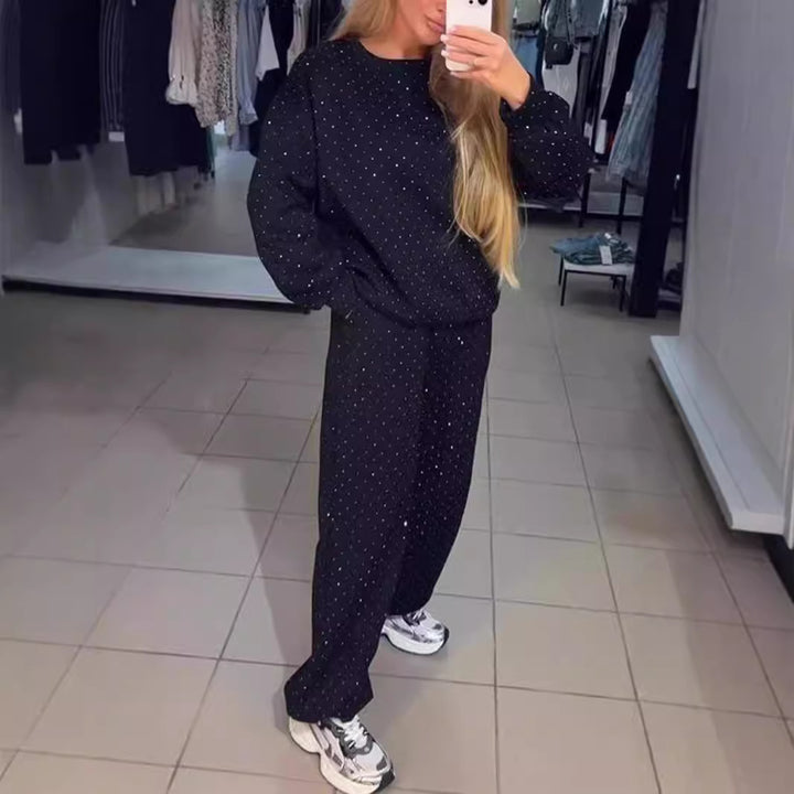 Damen Sportliches Lounge-Set mit glitzerndem Detail und weitem Schnitt Drune