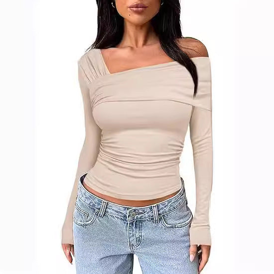 Damen Off-Shoulder Langarmshirt Drune