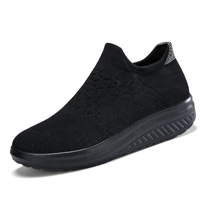 Damen Slip-On Sport Sneakers mit atmungsaktivem Strickdesign Drune