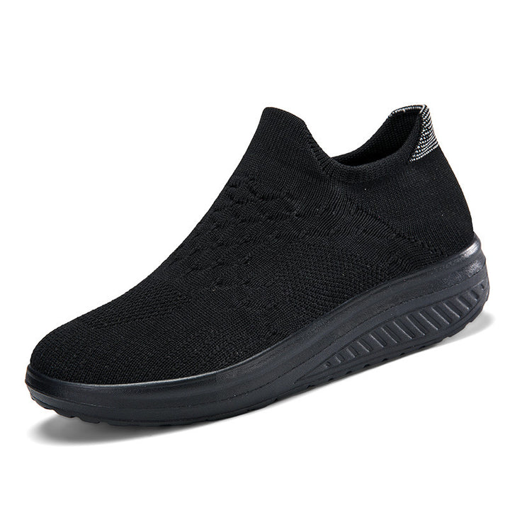 Damen Slip-On Sport Sneakers mit atmungsaktivem Strickdesign Drune