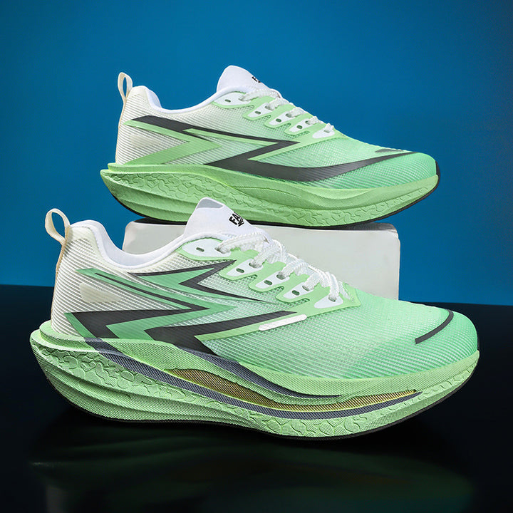 Unisex gepolsterte Straßenlaufschuhe mit rocker-Zwischensohle, energierückführender Dämpfung und atmungsaktivem Mesh-Upper Drune