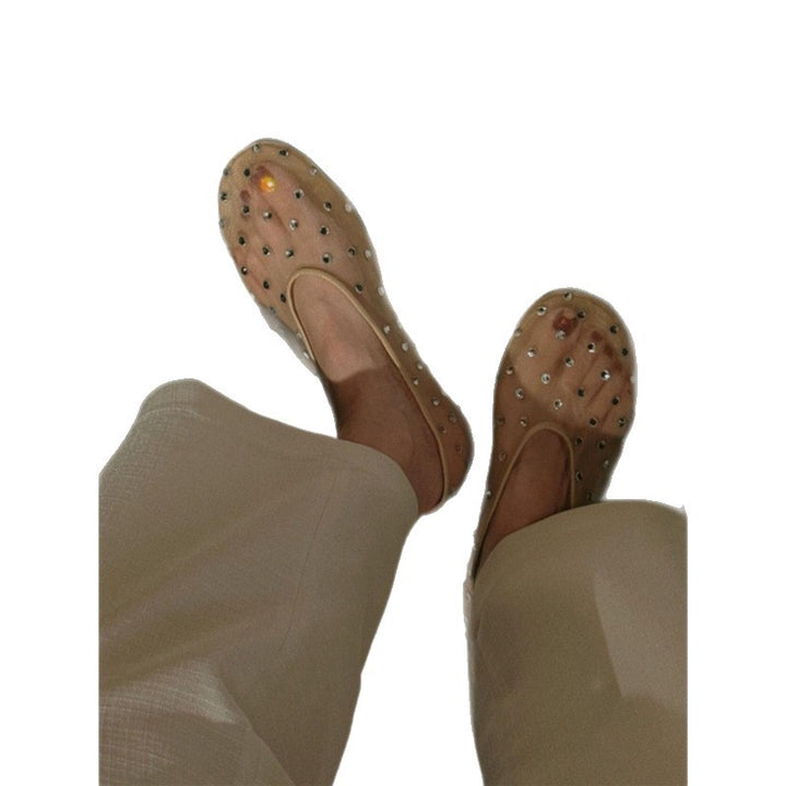 Damen Mesh‑Mules mit Schmucknieten und gepolstertem Komfortfußbett Drune