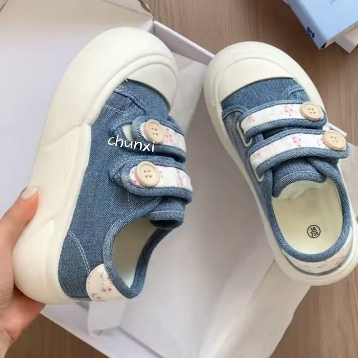 Damen Sneakers mit doppeltem Klettverschluss und floralen Details Drune