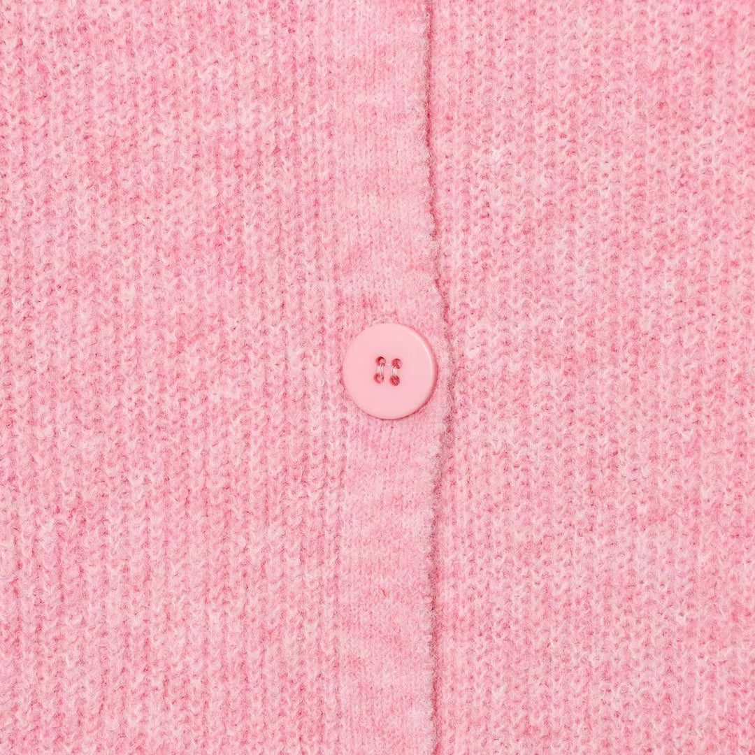 Damen kuschelige Strickjacke mit Knopfdetail und weiten Ärmeln Drune