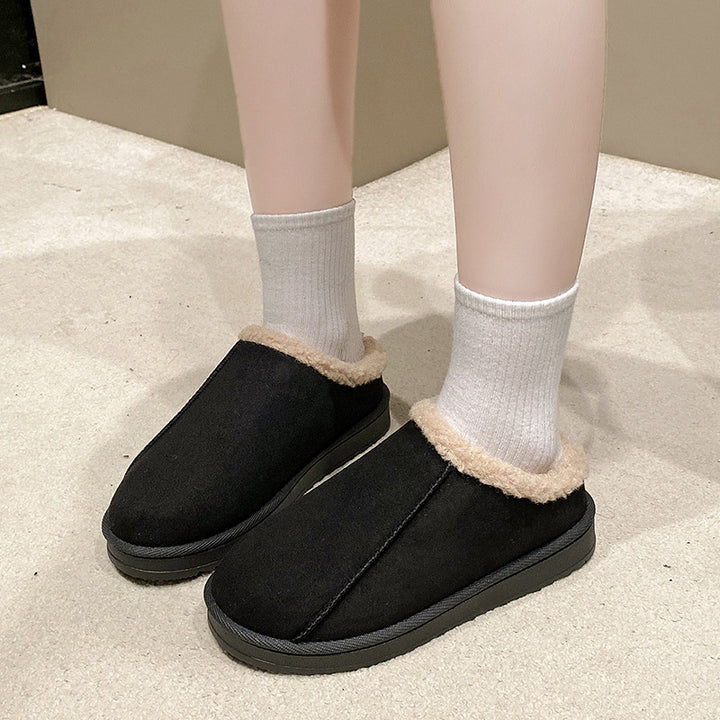 Damen Gefütterte Winter‑Slipper mit Kunstfellbesatz und profilierter Gummisohle Drune