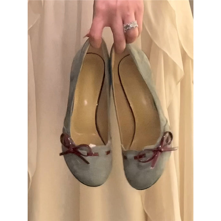 Damen Elegante Wildleder-Pumps mit Schleifenapplikation und sculpted Stiletto-Absatz Drune
