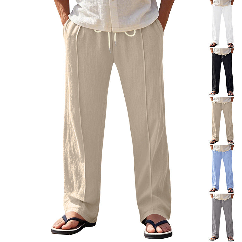 Herren lässige Strandhose mit verstellbarem Kordelzug und atmungsaktivem Material Drune