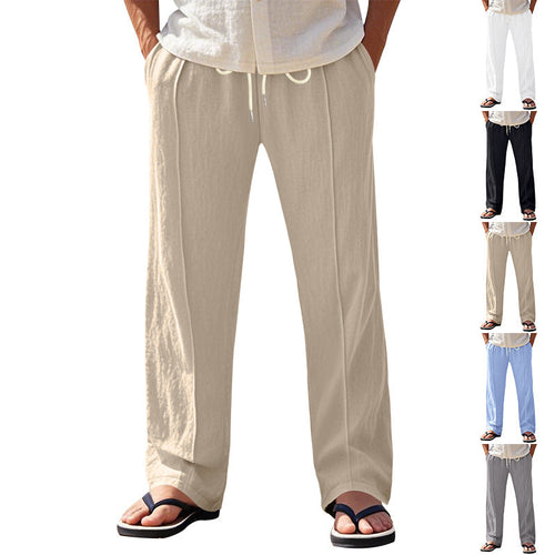 Herren lässige Strandhose mit verstellbarem Kordelzug und atmungsaktivem Material Drune
