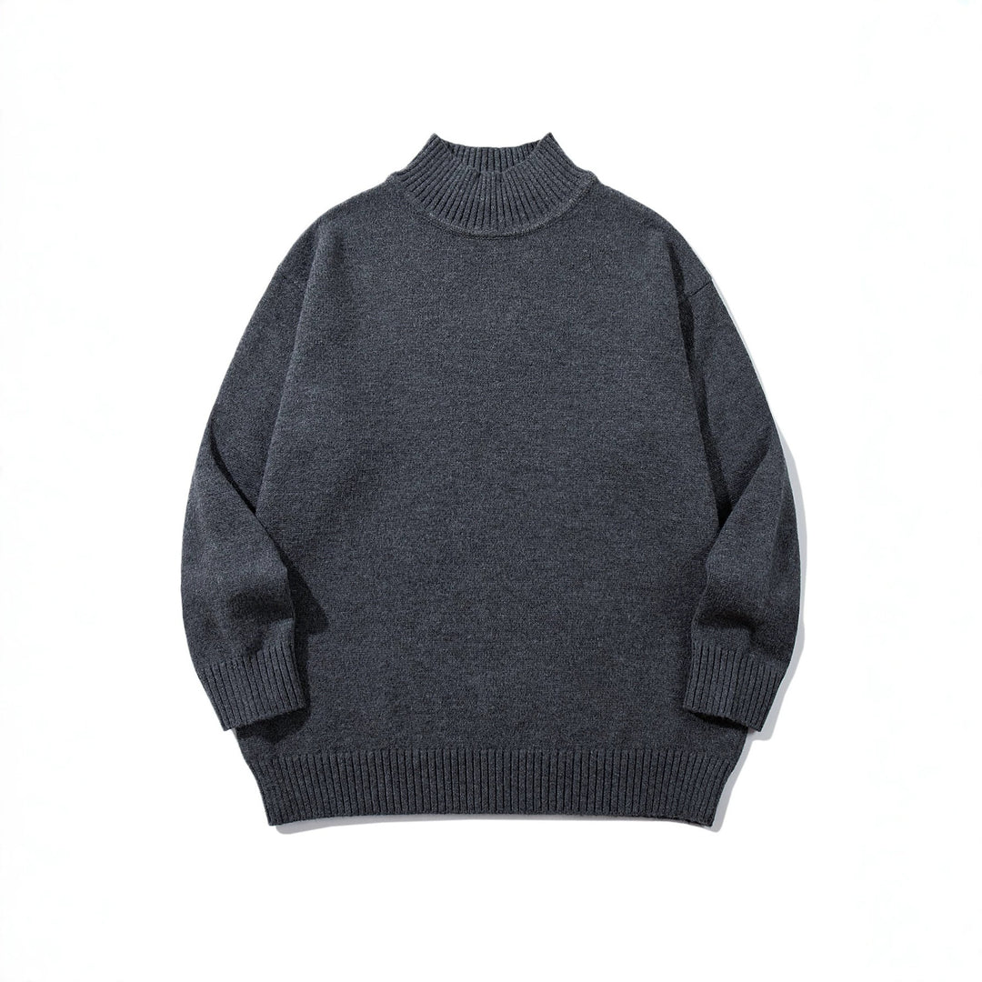 Unisex Oversize-Troyer-Pullover mit kurzem Stehkragen und breiten Rippenbündchen Drune