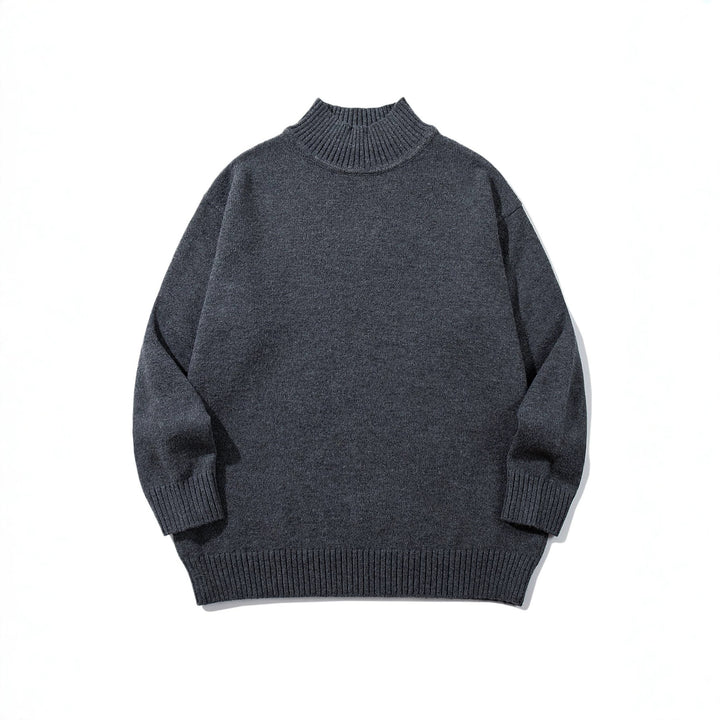 Unisex Oversize-Troyer-Pullover mit kurzem Stehkragen und breiten Rippenbündchen Drune