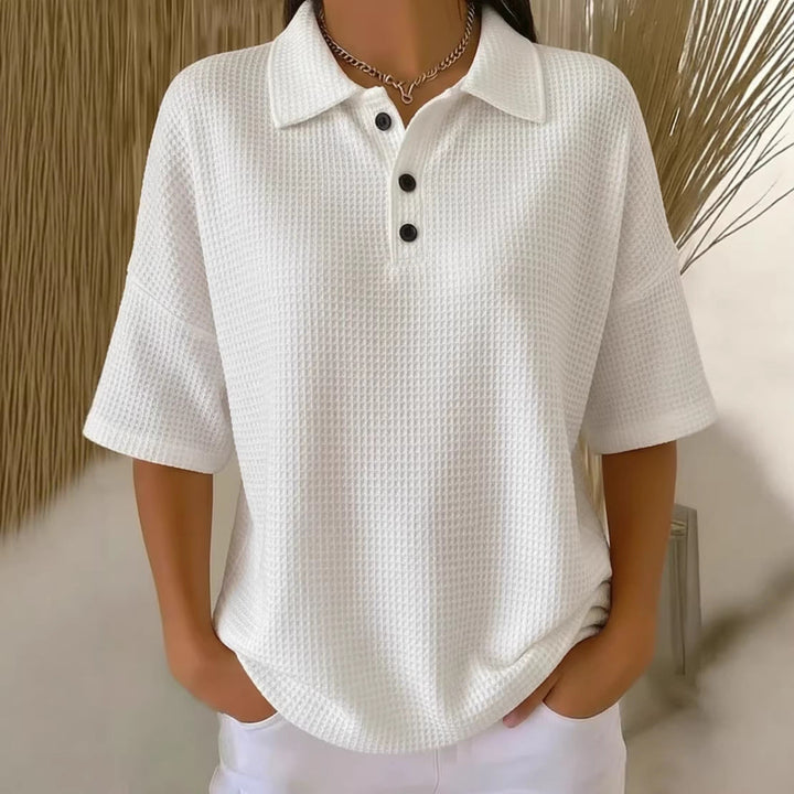 Damen sportliches Poloshirt aus Waffelpiqué Drune