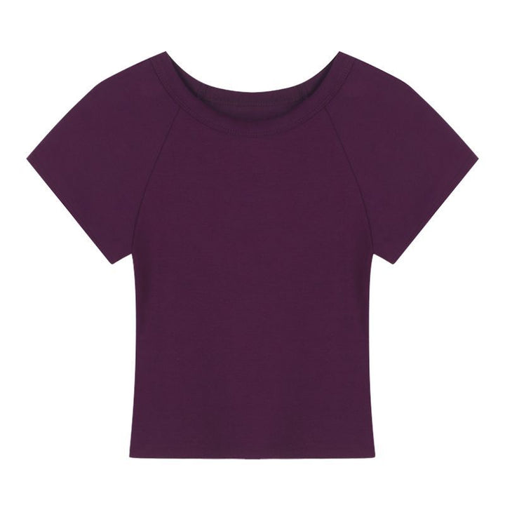 Damen Cropped T-Shirt mit modischem Rundhalsausschnitt und lässigem Design