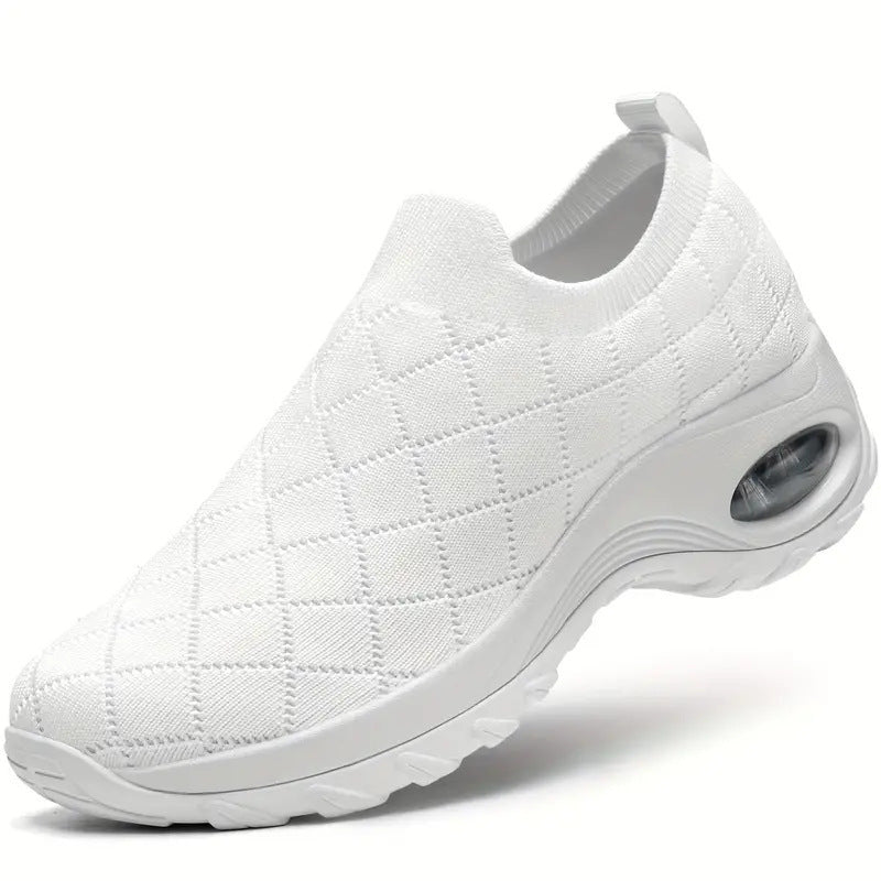 Damen Slip-On Strick-Sneaker mit Luftkissen und dämpfender Plateausohle Drune