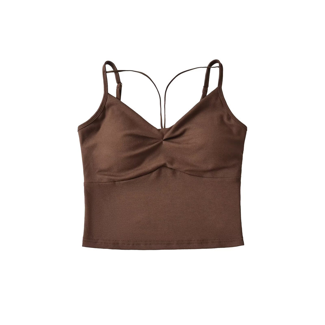 Damen elegantes Crop-Top mit verstellbaren Spaghetti-Trägern Drune