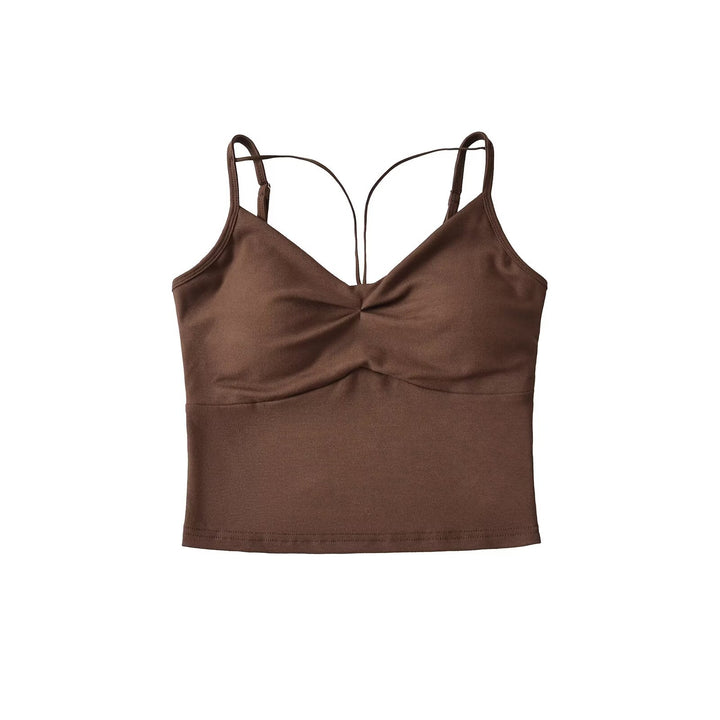 Damen elegantes Crop-Top mit verstellbaren Spaghetti-Trägern Drune