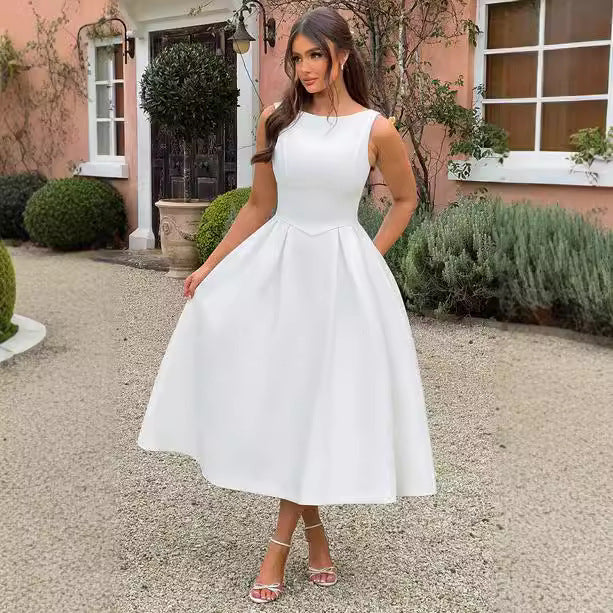 Damen Elegantes Maxikleid mit ausgestellten Ärmeln und raffiniertem Rock Drune