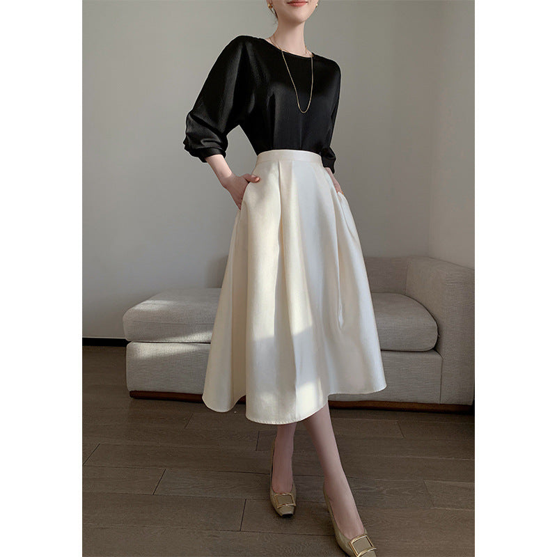 Damen Elegante und fließende Midikleid Drune