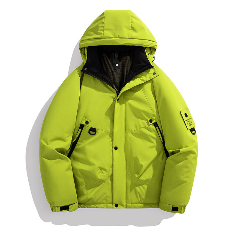 Herren Wattierte Kapuzenjacke im Utility‑Stil mit Multifachtaschen und verstellbarem Saum Drune