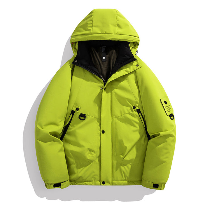 Herren Wattierte Kapuzenjacke im Utility‑Stil mit Multifachtaschen und verstellbarem Saum Drune