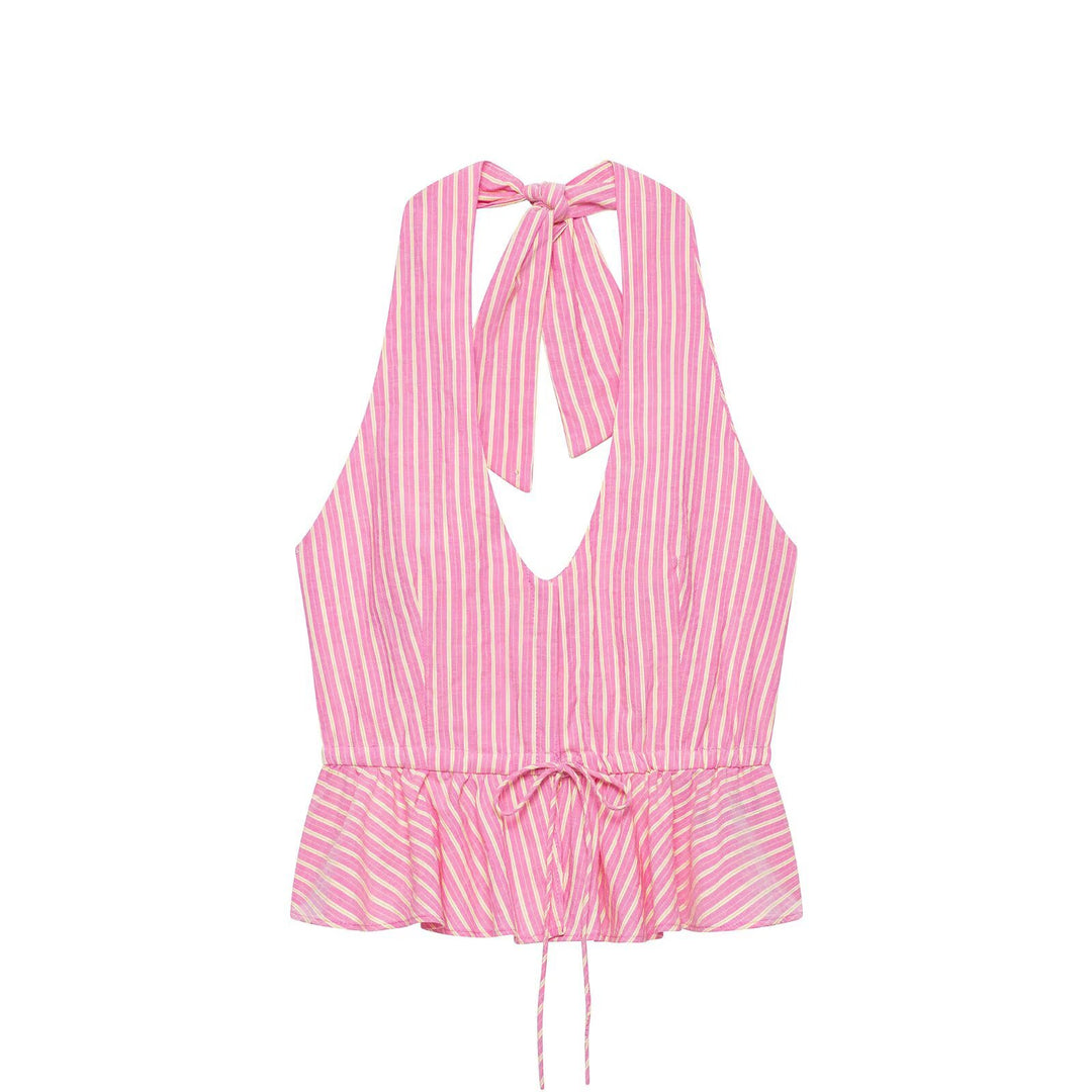 Damen Weite Palazzo‑Hose mit hohem Bund und Tunnelzug Drune
