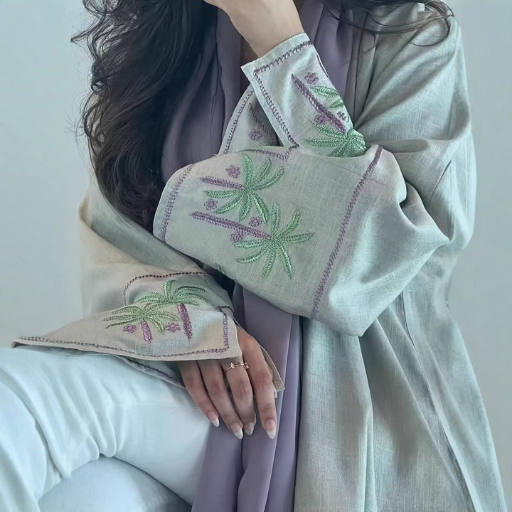 Damen elegante Kaftan-Jacke mit kunstvollen Stickdetails Drune