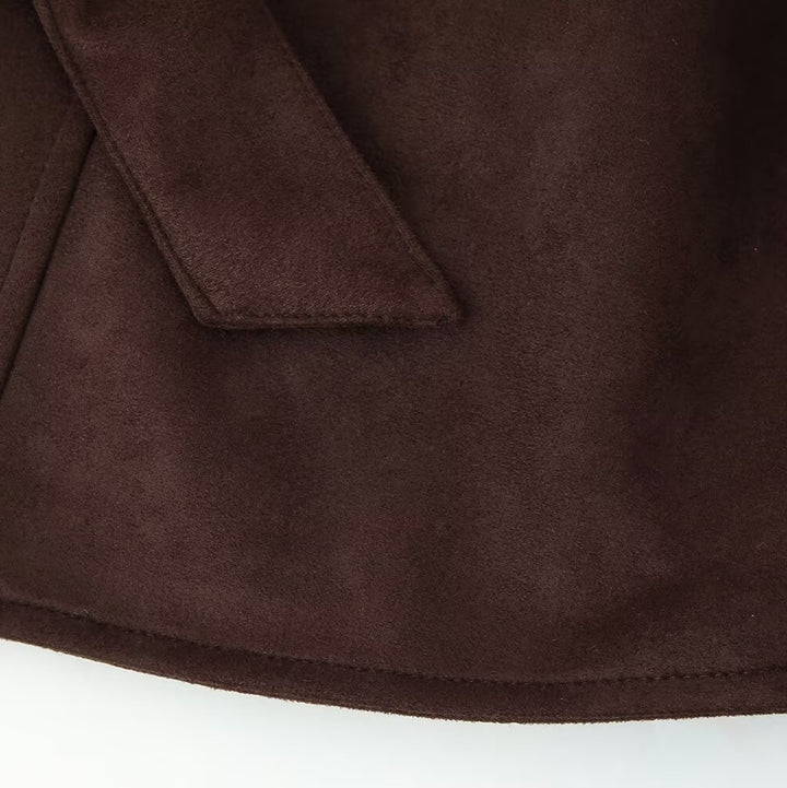 Damen elegante Oversized-Bomberjacke mit Taillengürtel Drune