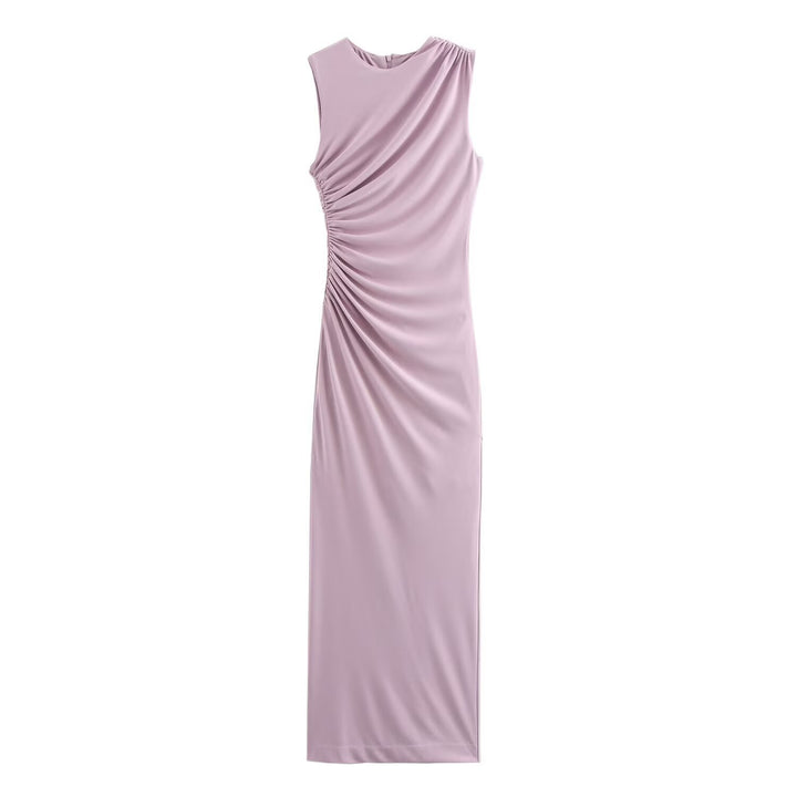 Damen elegantes Maxikleid mit raffinierten Drapierungen Drune