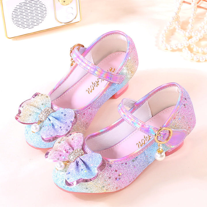 Mädchen Elegante Ballerina-Schuhe mit funkelnden Schleifen und Strass Drune
