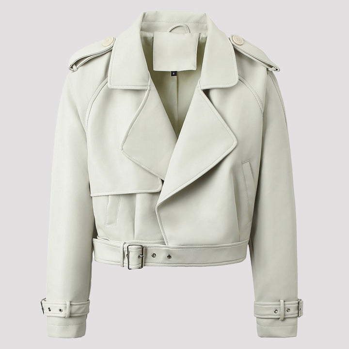 Damen Modische Bikerjacke mit asymmetrischem Reißverschluss Drune