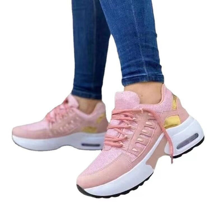 Damen Chunky-Plateau-Sneaker mit luftgepolsterter Sohle und atmungsaktivem Mesh-Obermaterial Drune