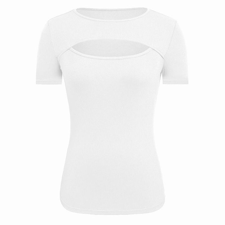 Damen kurzärmliges Oberteil mit trendischem Cut-Out-Design Drune