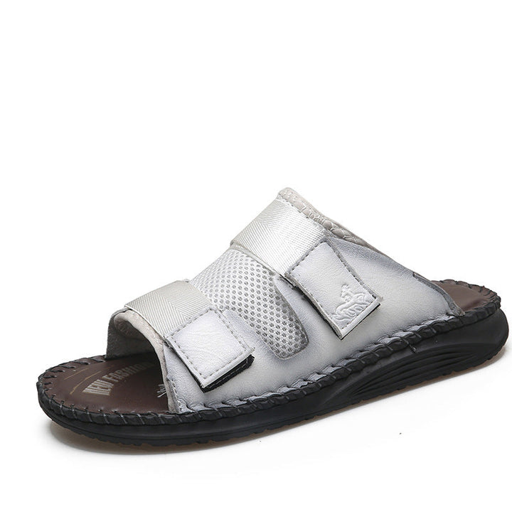 Herren Atmungsaktive Leder-Sandalen mit verstellbarem Klettverschluss Drune