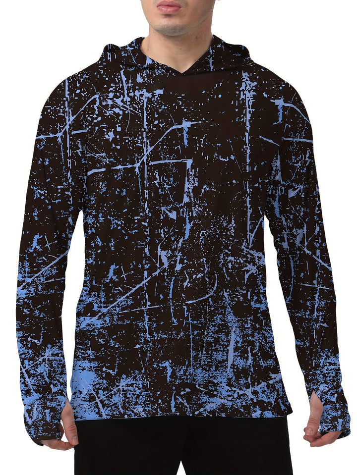 Herren Sportlicher Kapuzenpullover mit abstraktem Druck