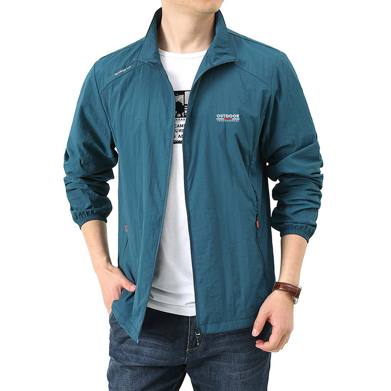 Herren Leichte Outdoorjacke mit verstellbarem Kragen Drune