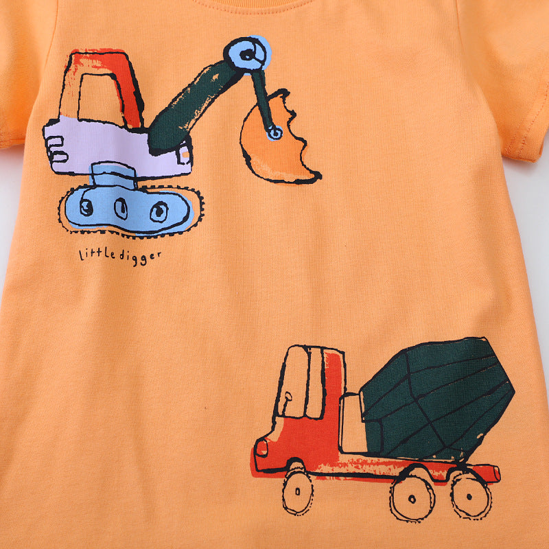 Kinder T-Shirt mit originellem Baustellenmotiv Drune