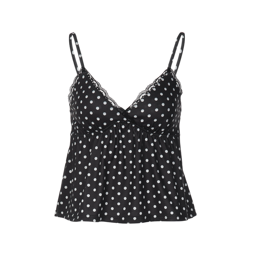 Damen Verspieltes Spaghetti-Top mit Punkten Drune
