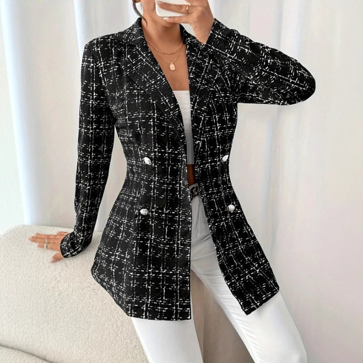Damen Langblazer mit stylischem Karomuster und tailliertem Schnitt Drune