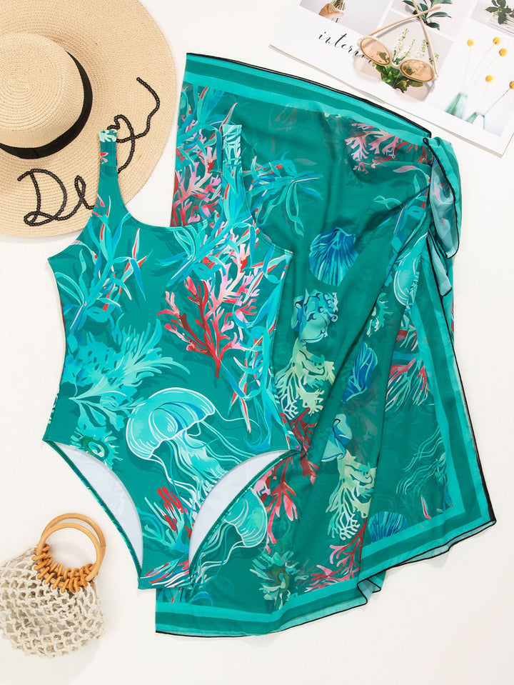 Damen Badeanzug mit passendem Strandtuch Drune