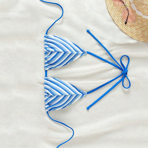 Damen Triangel-Bikini mit stylischem Streifenmuster Drune