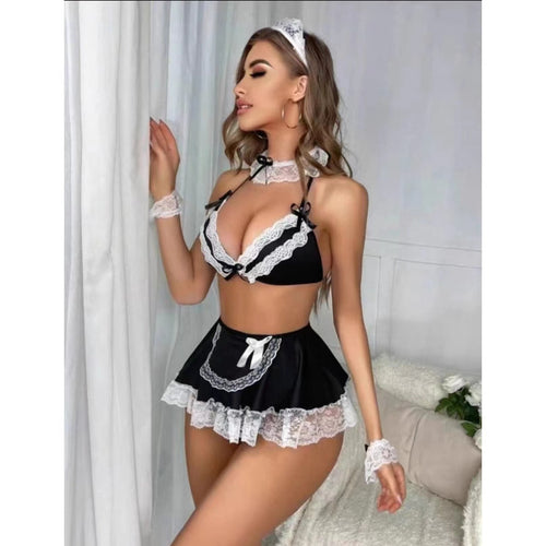 Damen Verspieltes Dienstmädchen Kostüm Set Drune 1752573330