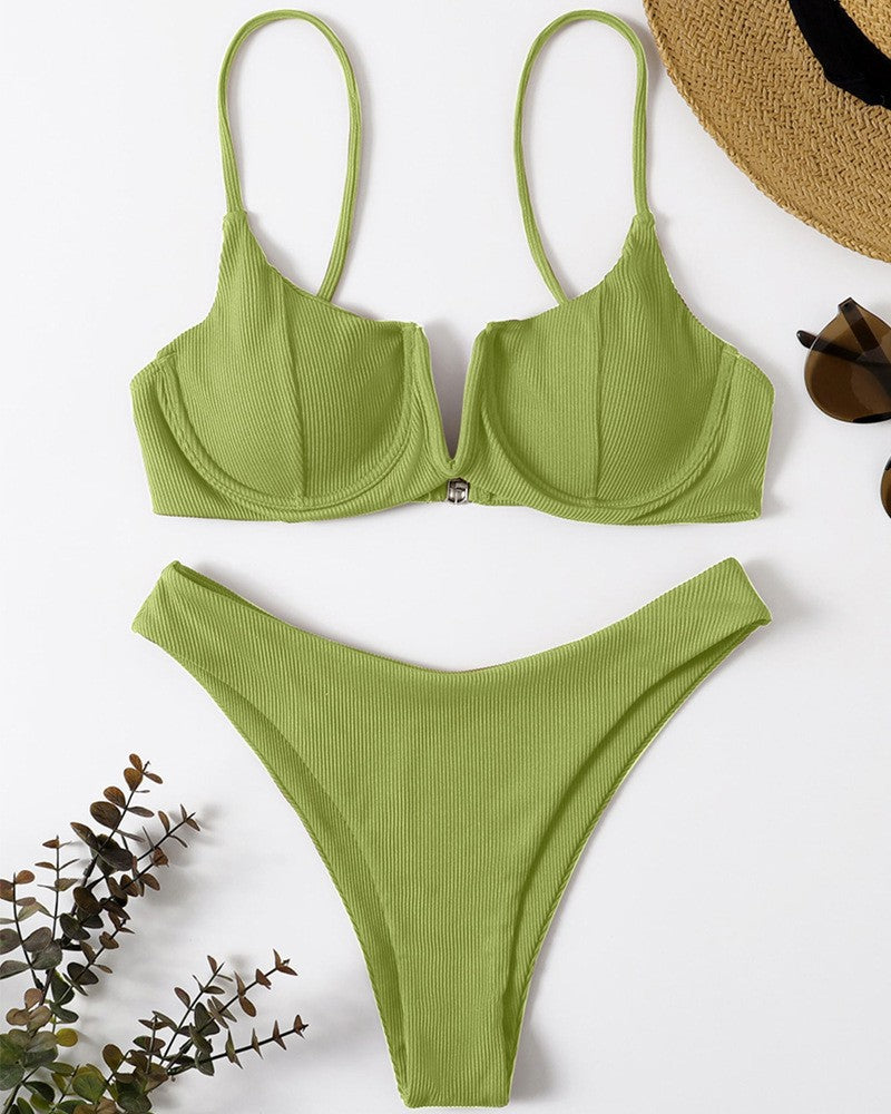 Damen Push-Up-Bikini mit elegantem Rippendesign Drune