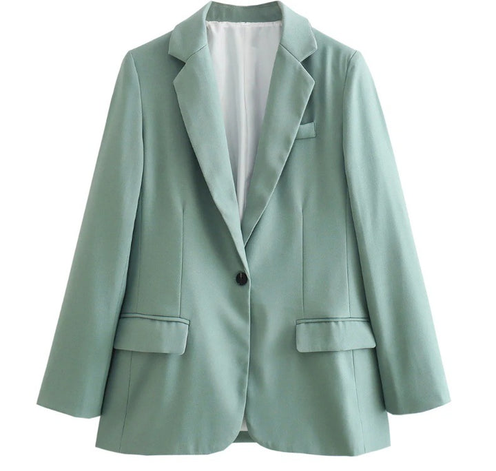 Damen klassische Karomuster Blazerjacke Drune
