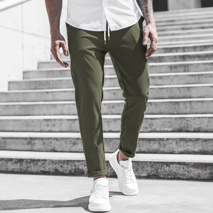 Drune Herren Freizeithose mit Kordelzug und Seitentaschen