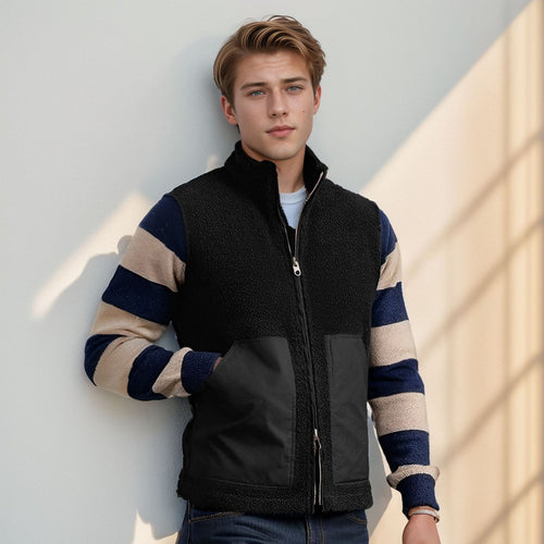 Herren modische Fleecejacke mit strukturiertem Kragen und praktischen Taschen Drune