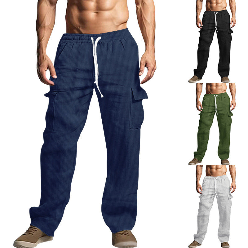 Herren Cordhose im Cargo-Stil mit Kordelzug und aufgesetzten Taschen Drune