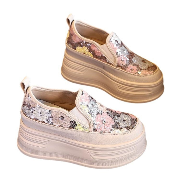 Damen Plateausneakers mit funkelnden Pailletten und elastischem Einschlupf Drune