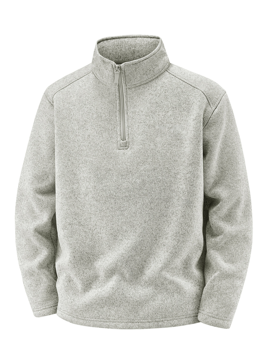 Herren Thermischer Strick-Fleecepullover mit halbem Reißverschluss und Stehkragen Drune