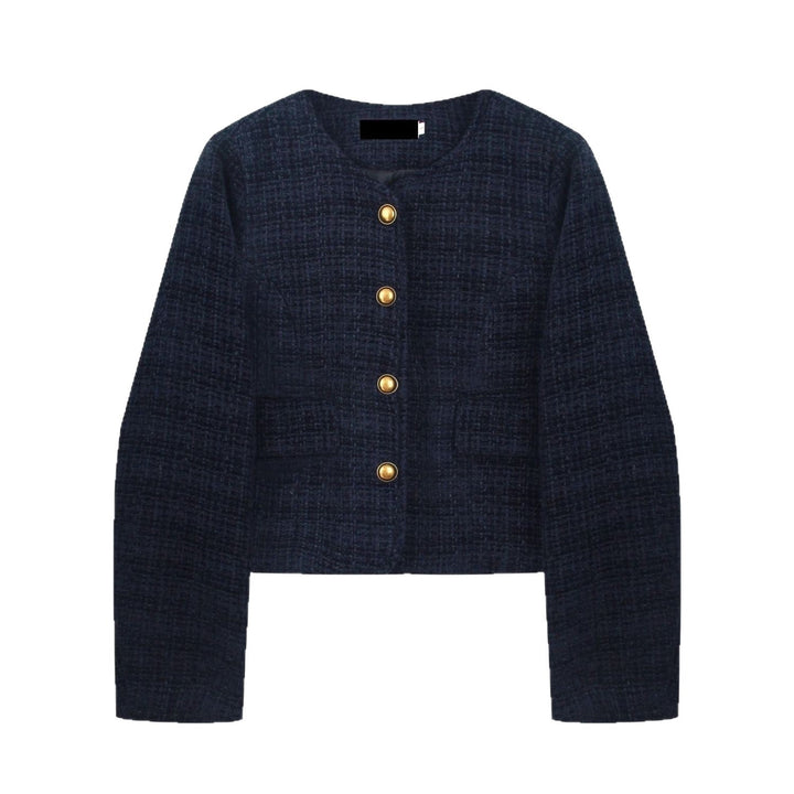 Damen cropped Blazer mit goldenen Knöpfen Drune