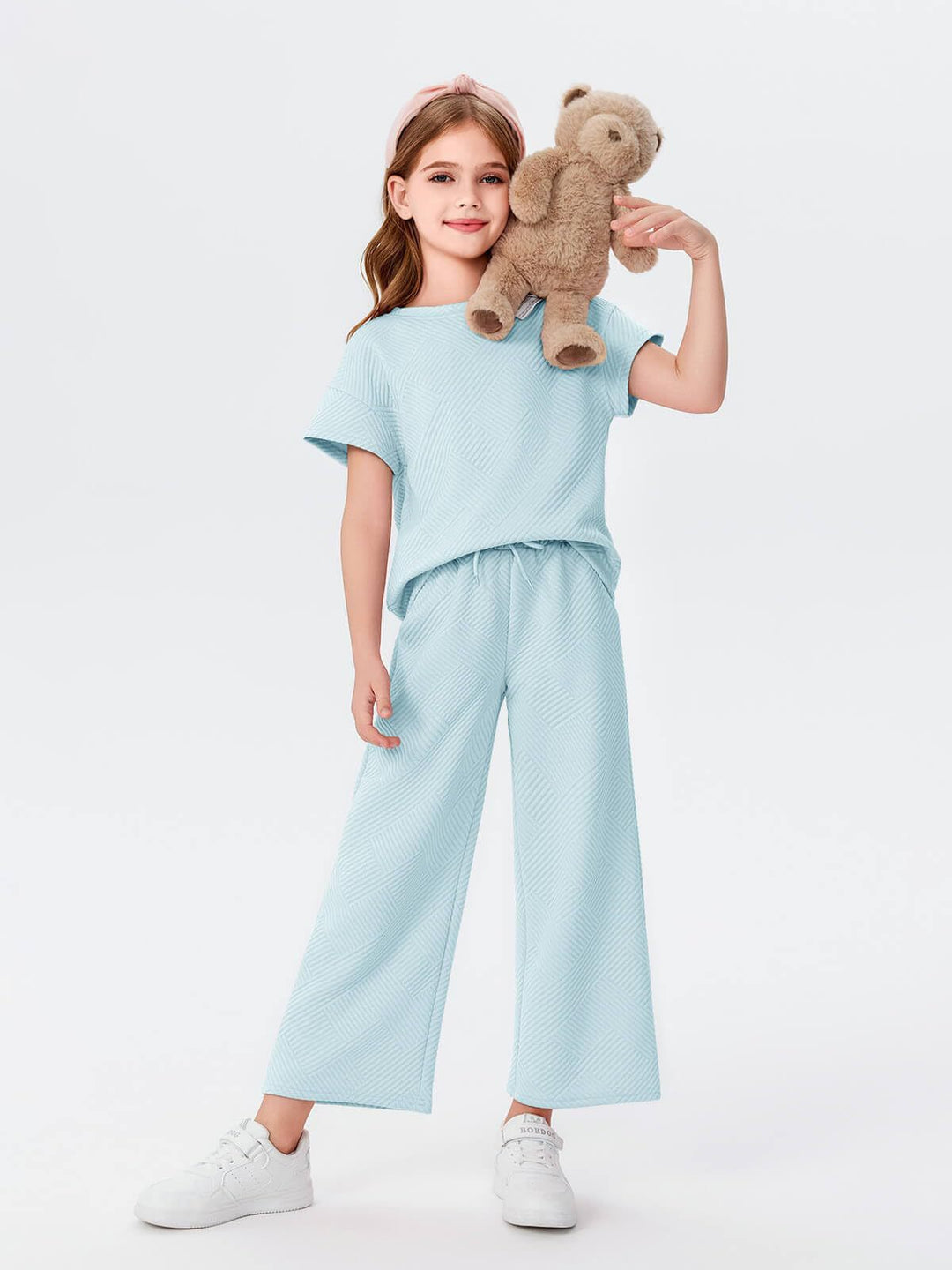 Damen lässiges Schlafanzug-Set mit weitem Oberteil und lockeren Hosen Drune