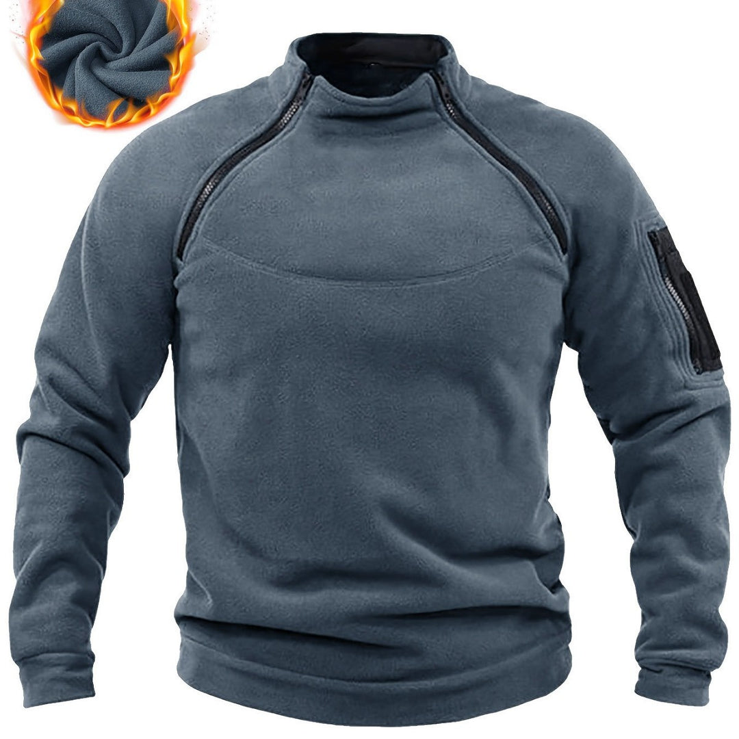 Herren Thermo-Fleecepullover mit Schulter-Reißverschlüssen & Ärmeltasche Drune